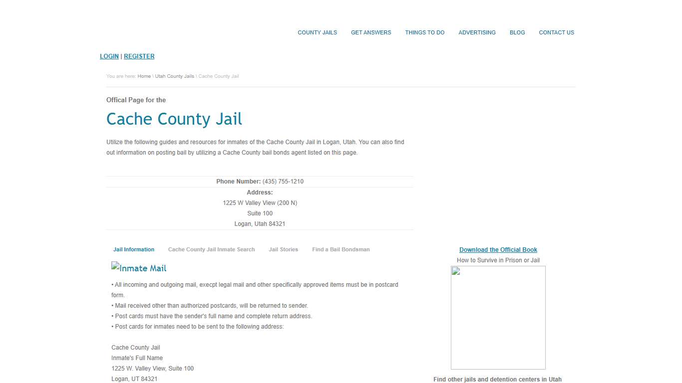 Cache County Jail Inmate Search - Inmate Lookup in Logan UT